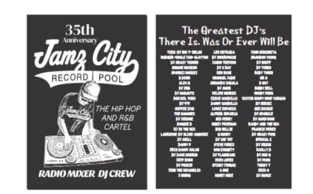 Jamz City Record Pool 35th anniversary DJ crew lineup listing DJ InnerPhaze